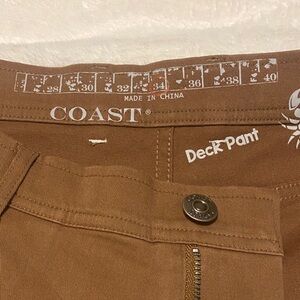 Coast Brown chestnut Deck Pants. 34x32